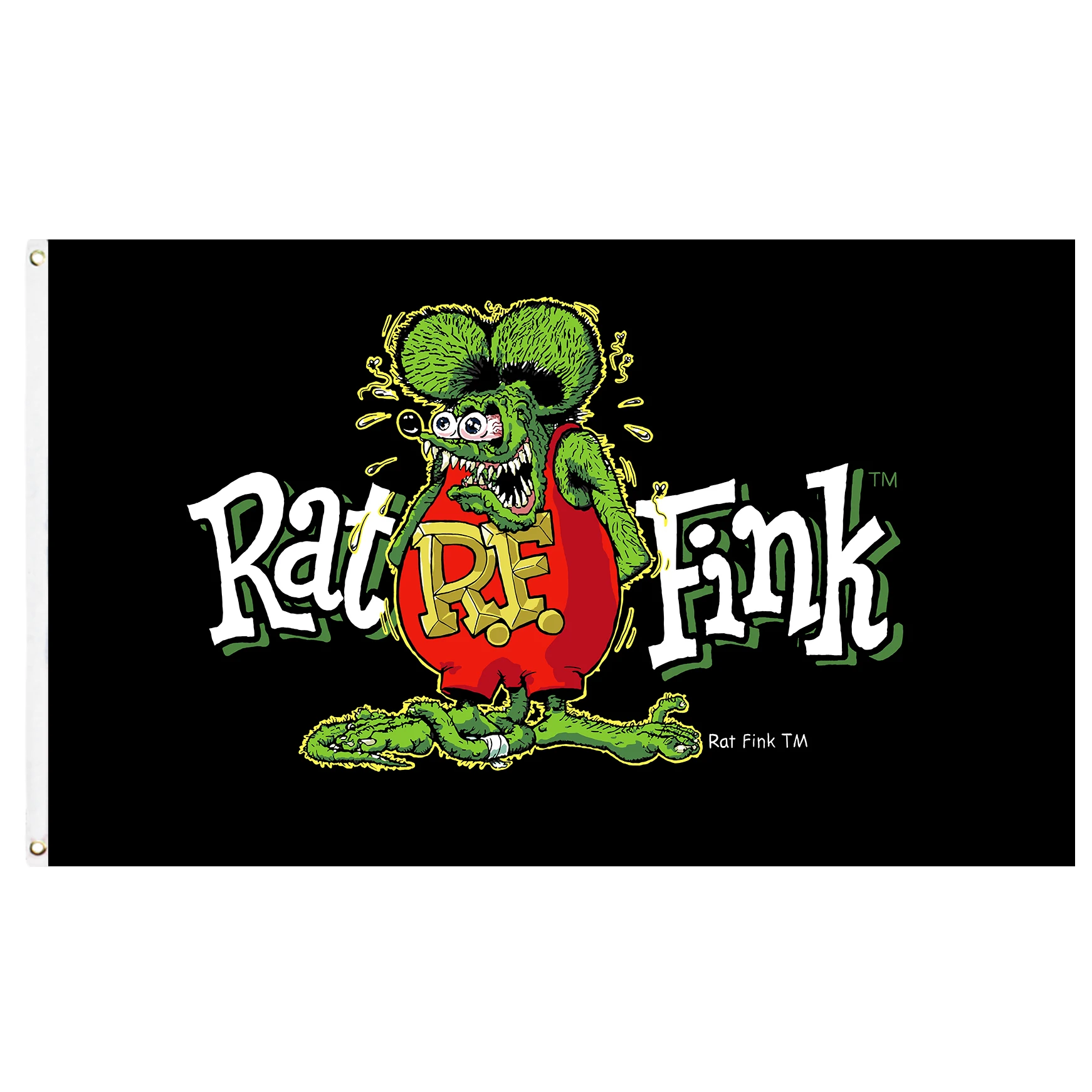 60 X9 0Cm/90X150Cm Rat Fink Flag Black Custom Decora