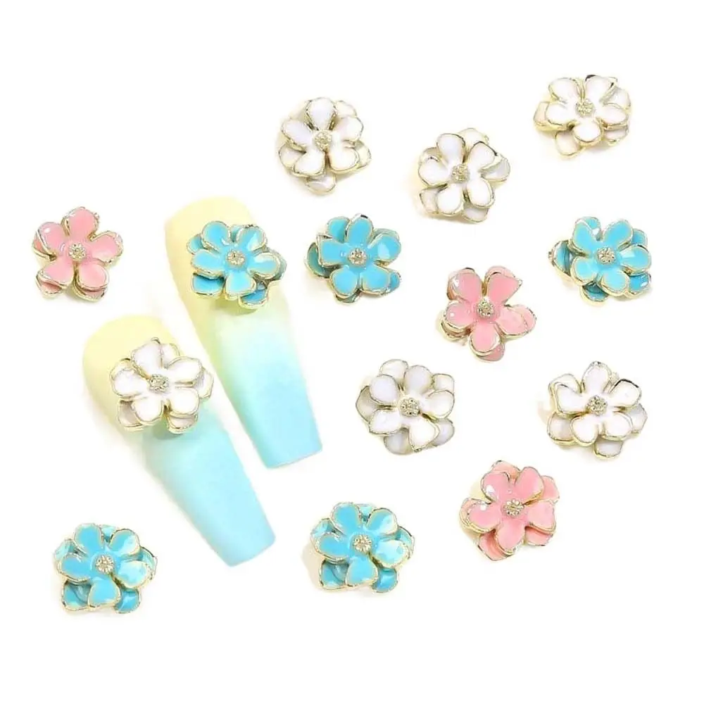 

10Pcs/set Floral Shaped Flower Nail Decorations DIY Nail Art Charms Manicure Ornaments Flower Nail Accessories