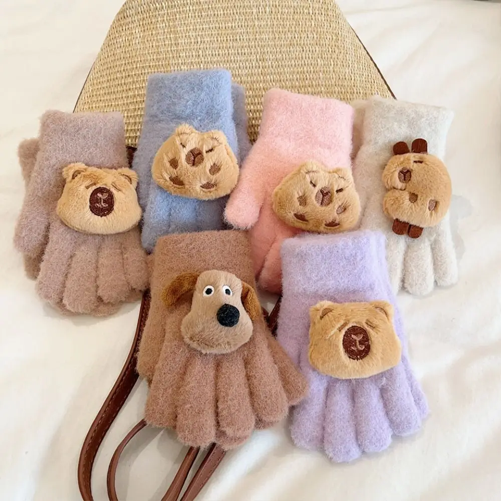 Knitted Kawaii Mittens Thicken Skiing Gloves Outdoor