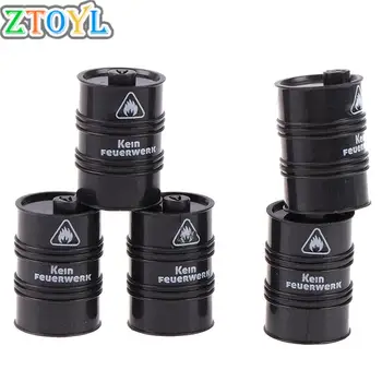 10Pcs Black Chemistry Oil Drum Building Block Diy Figures Guard Model Gift Toys Model Accessories