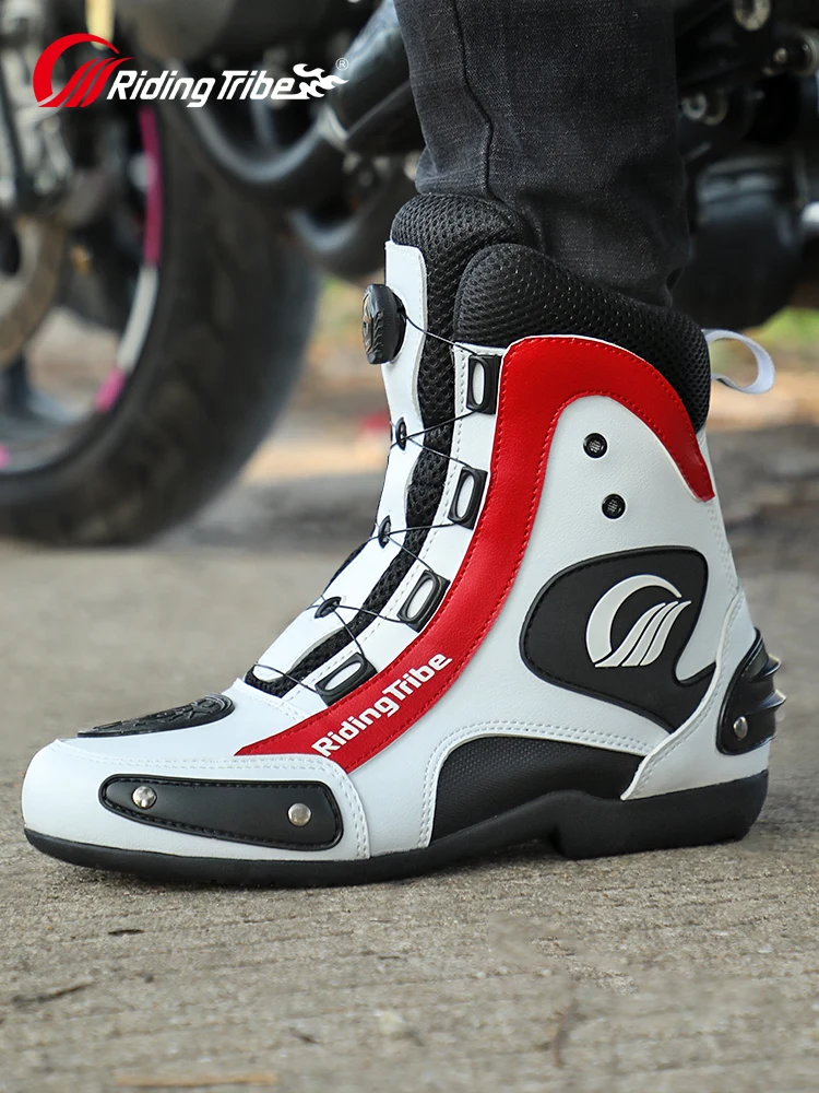 Motorcycle Boots Motorcycle Shoes Riding Tribe Motorcycle Off-road Riding Boots Retro Commute Leisure Men Women Moto Racing Motocross Shoes Protector 4 Seasons
