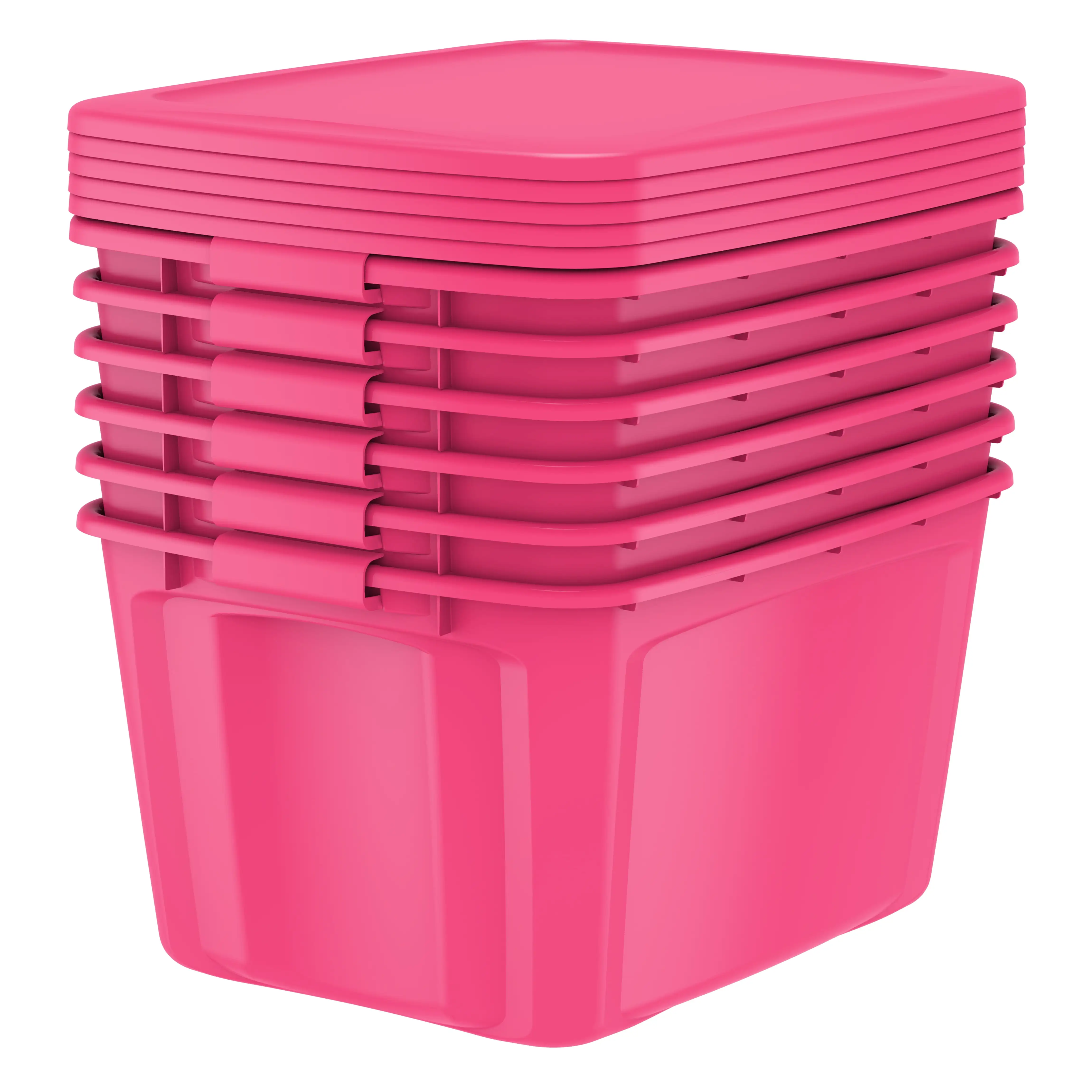 Bella Storage 20 Gallon TRENDY PINK Plastic Latching Lid Tote Set of 6 -  AliExpress