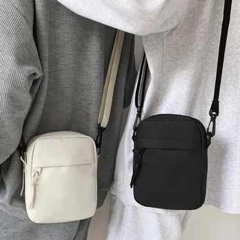 ⁦Canvas Women's Crossbody Bag Trend 2023 Oxford Shoulder Handbag Korean Solid Color Student Phone Bag Simple Shopper Bags Purse⁩ – תמונה ⁦1⁩