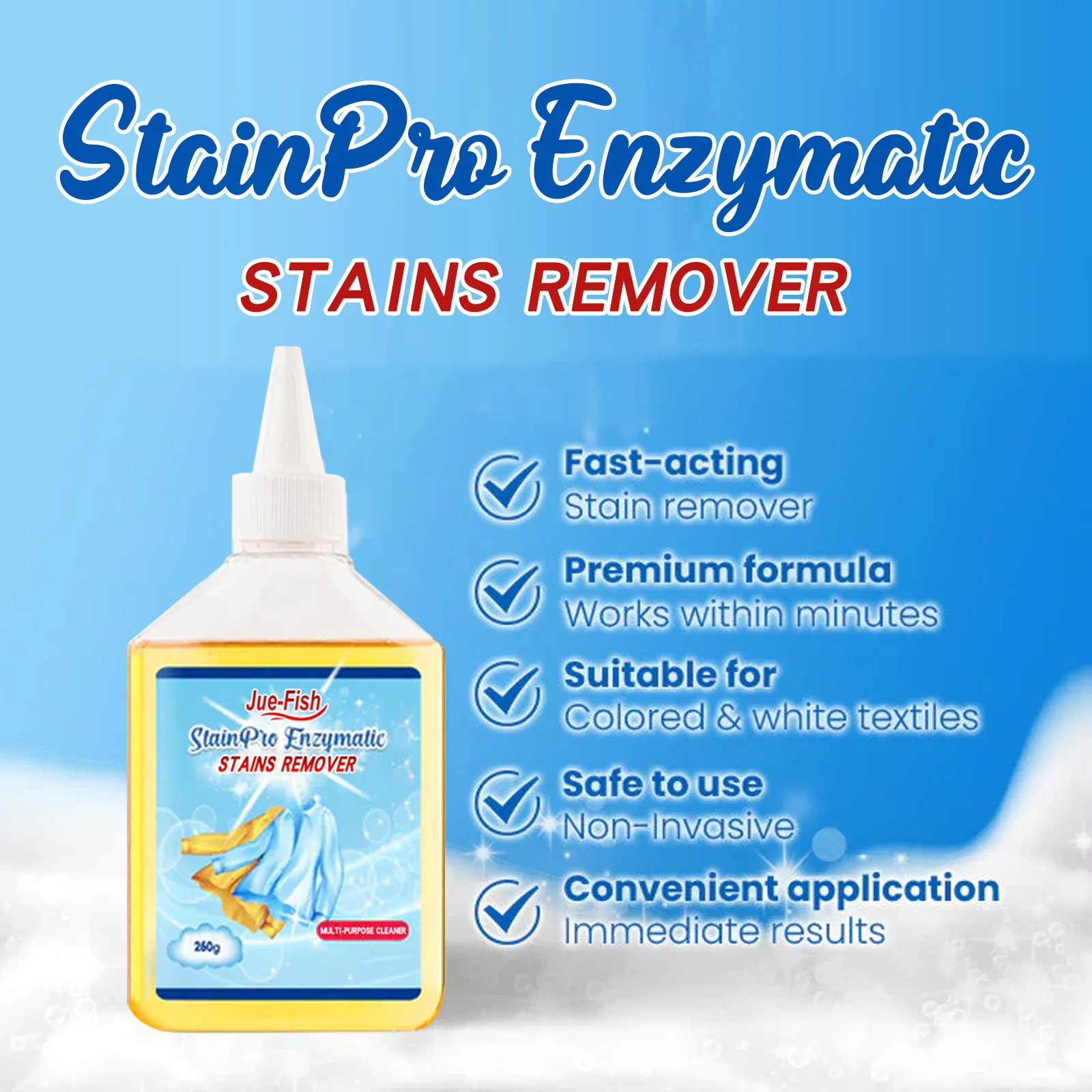 Laundry Stain Remover Portable Active Enzyme Clothing Stains Removal Agents Household Dormitory Oil Cleaning Laundry Detergent