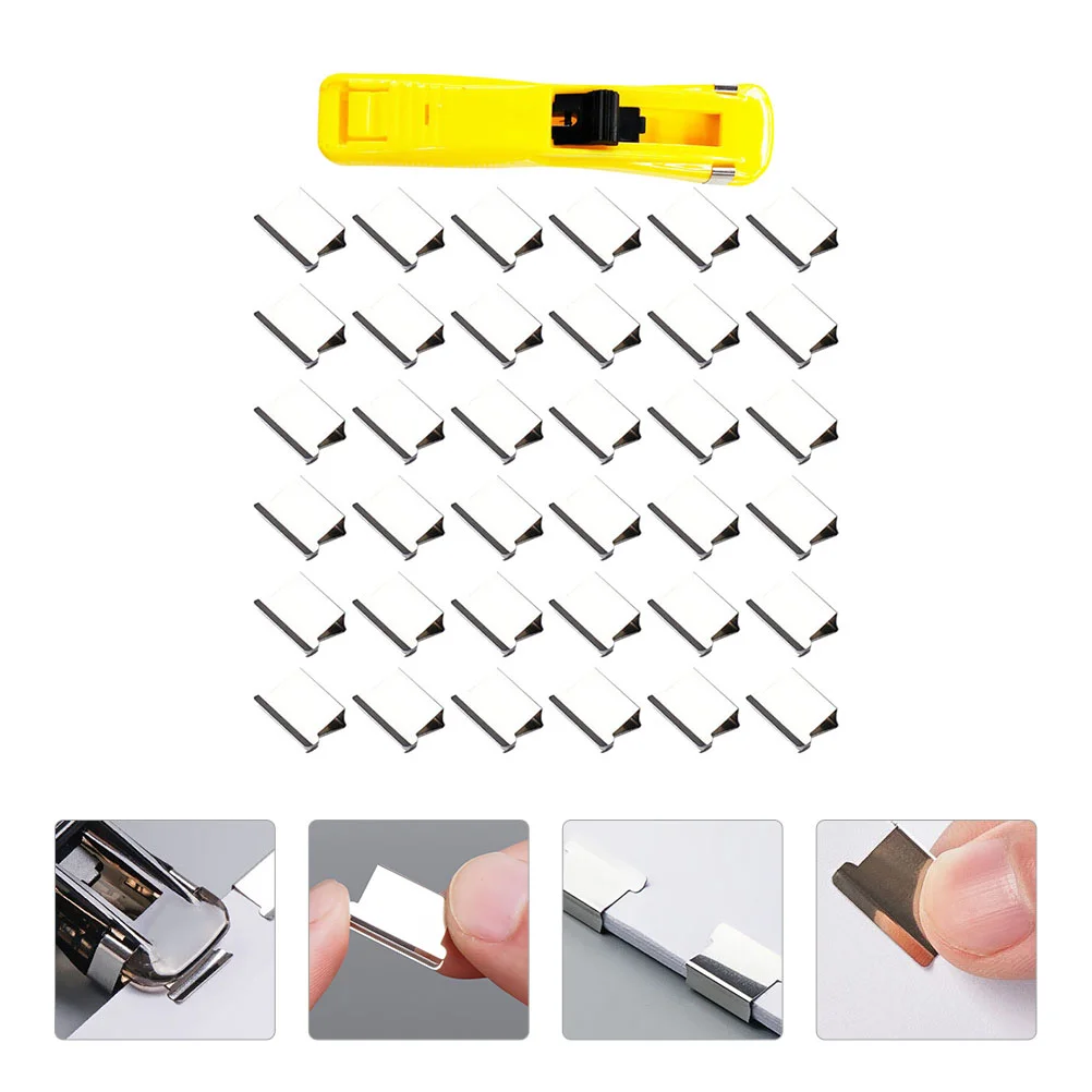 

Spare Clamp for Pusher Clips Refills Stapler Document Clippers Paper Stainless Steel Office