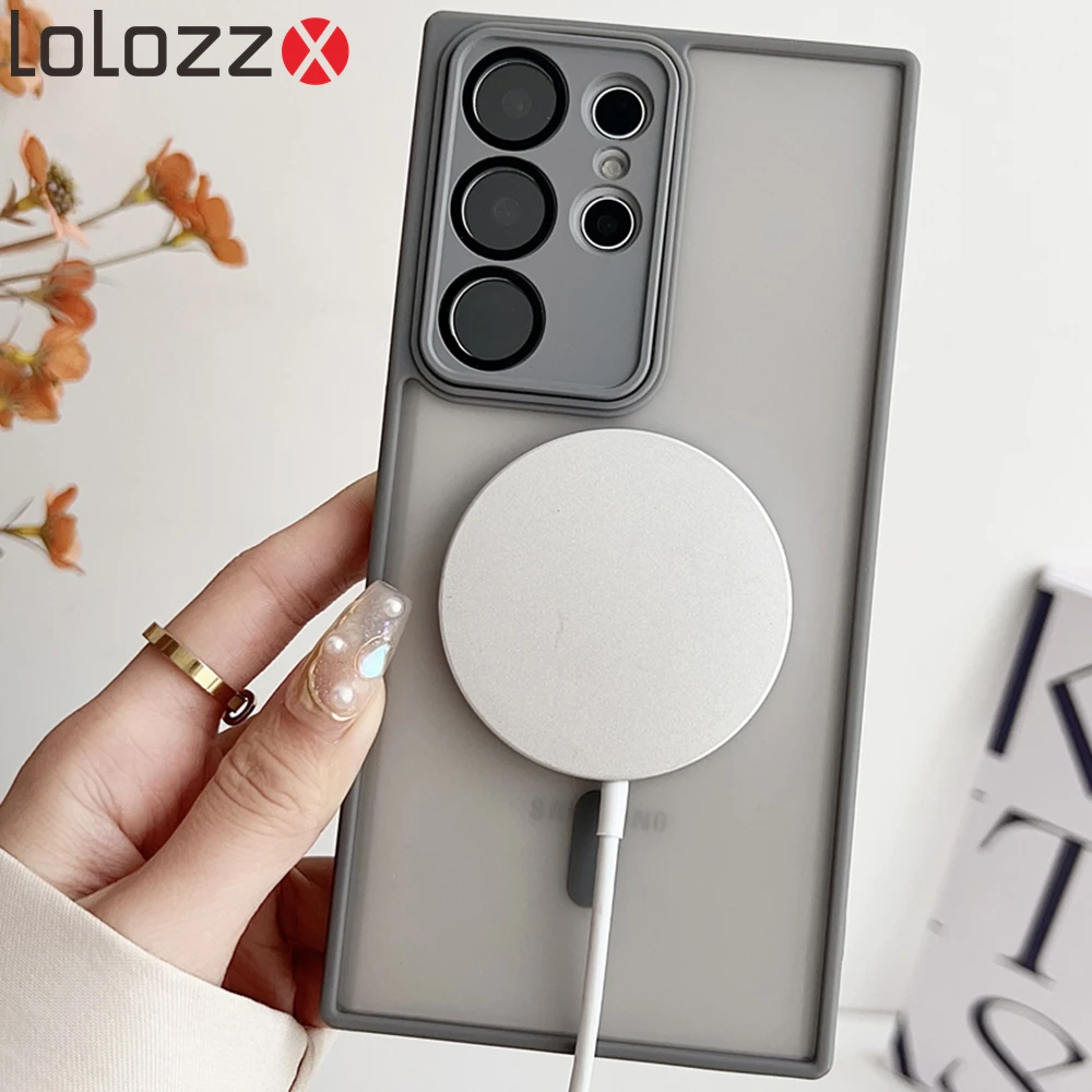 Magsafe Compatible Magnetic Matte Shockproof Phone Case - Transparent Cover