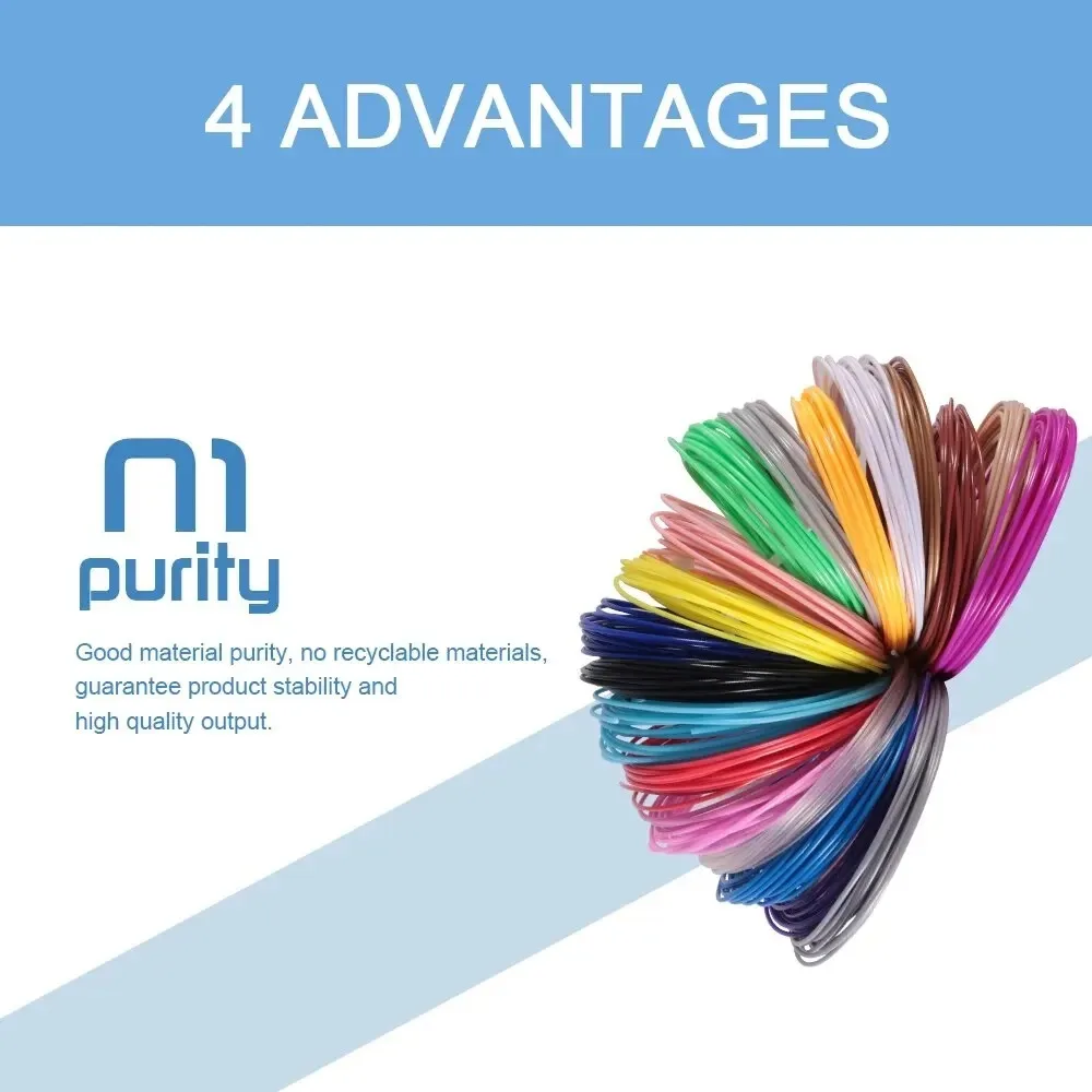Vibrant PLA Filament Refills for 3D Pen Printing - Multiple Color Options Available
