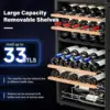 33 Bottle Wine Fridge, Dual Zone Wine and Beverage Refrigerator with Independent Temp & LED Control Panel, Freestanding W 3