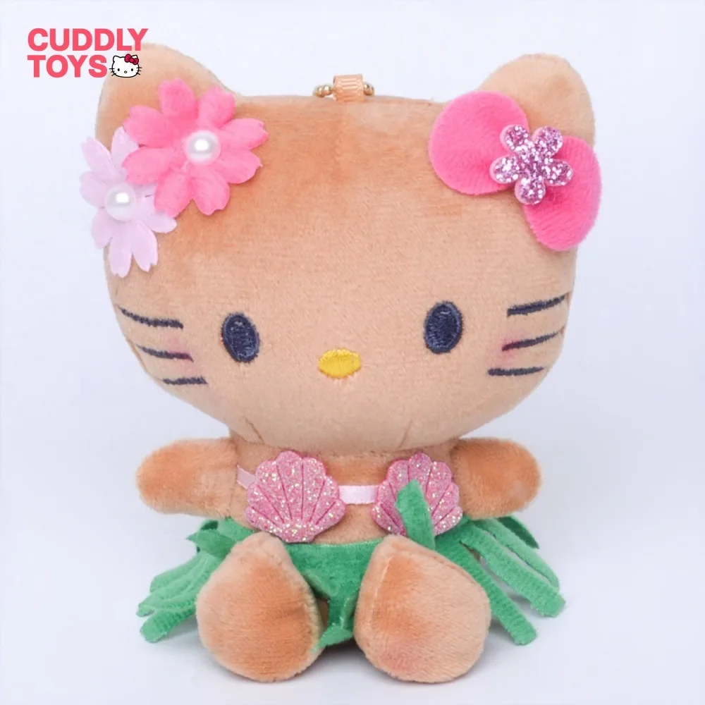 Hello Kitty Plush Pendant Cartoon Black Fur Grass Skirt Series Soft Pp Cotton Kawaii Plush Keychain Pendant for Child Girls Gift 4pc spool scap cover coils with coil lid for black decker lawn mower thread coil set grass string trimmer spool cap cover