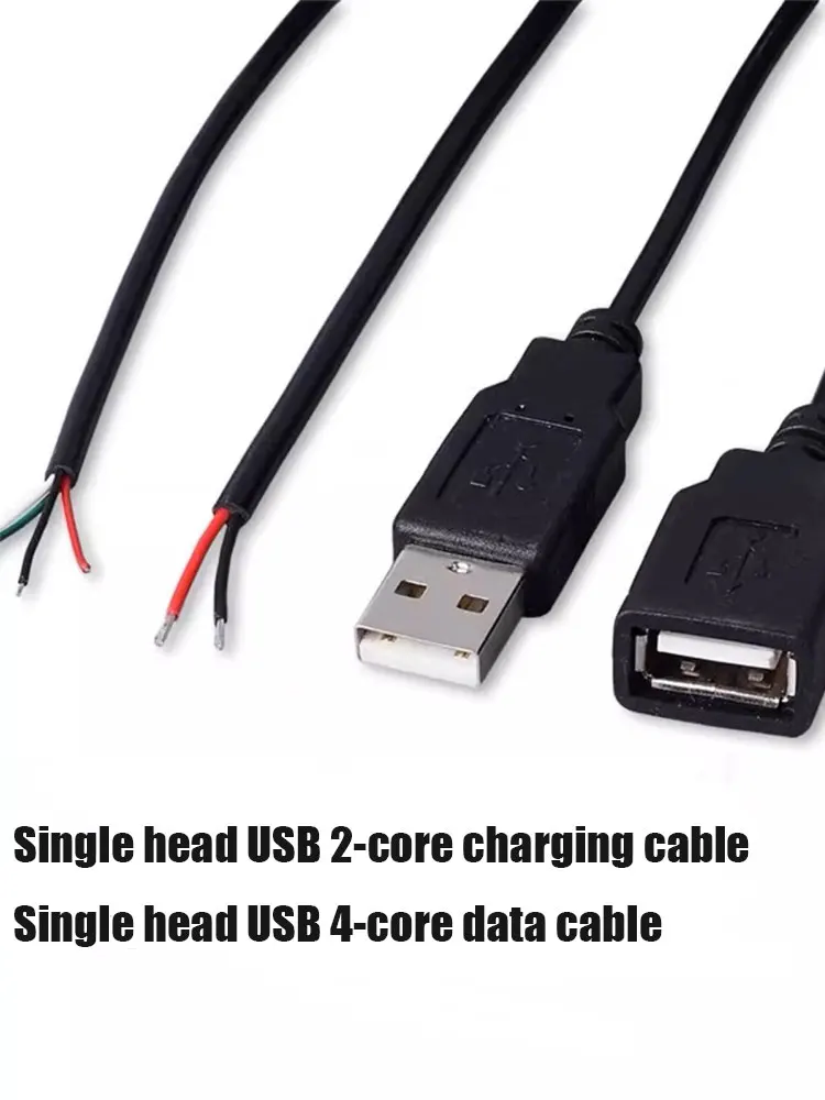 Description Picture 2 of itemPower Supply Cable 2 Pin USB 2.0 Female male 4 pin wire Jack Charger charging Cord Extension Connector DIY 5V line