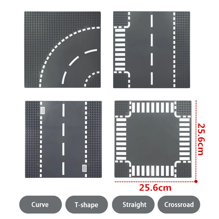 

32x32 Dots 3811 Traffic Road River Grassland Base Plates Blocks Small Size DIY Bricks Baseplates ABS Plastic Toys for Children