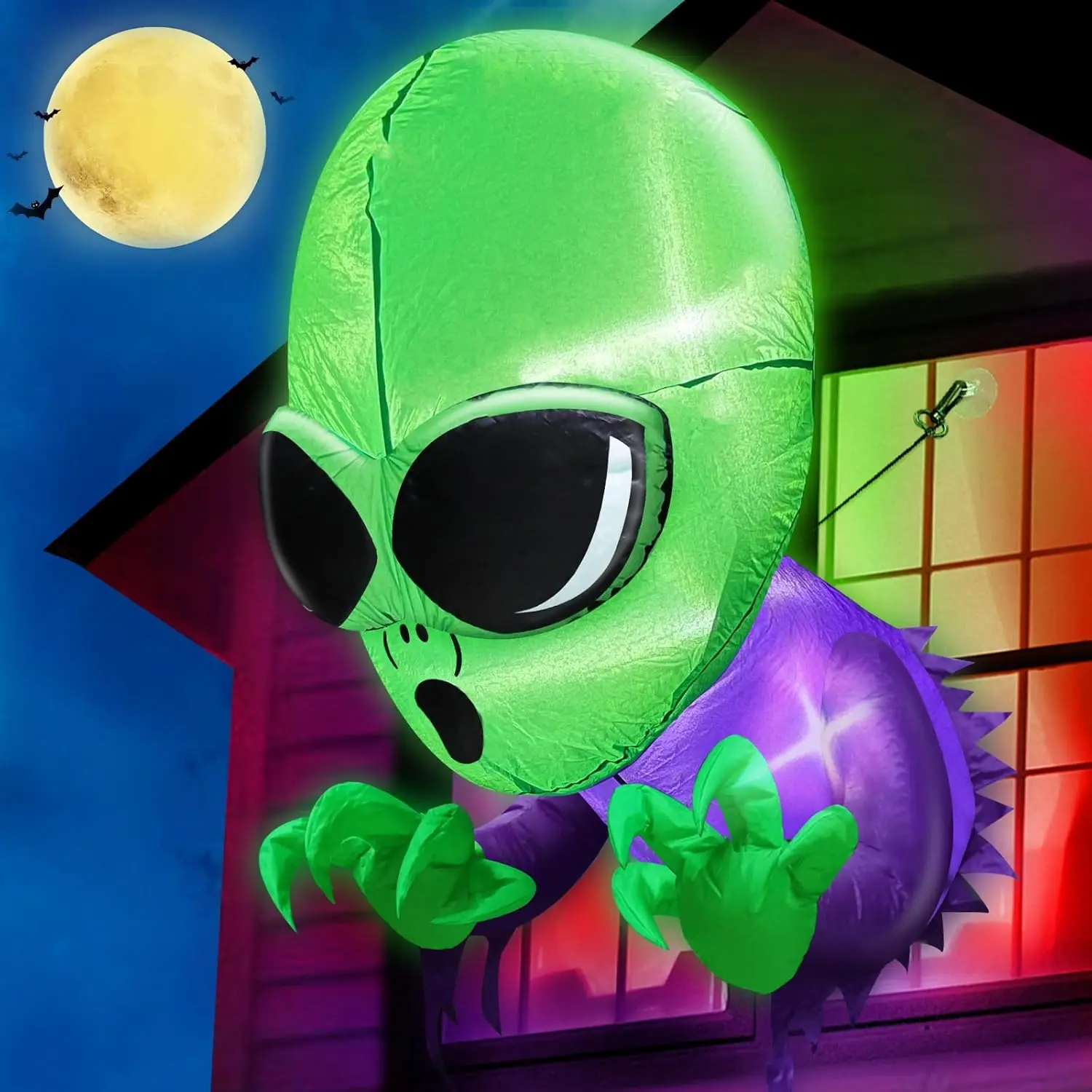2024 New Outdoor Halloween Toys Decoration LED Lighted Inflatable Pumpkin Ghost Skeleton Skull Spider Halloween Party Proops 4