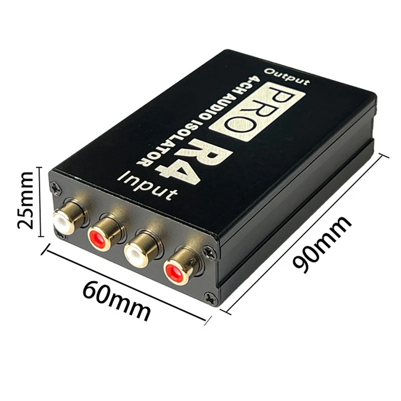 RCA Audio Isolator 4CH Audio Noise Reducer Current Silencer Ground Loop Isolator For Car Modification, Easy To Use