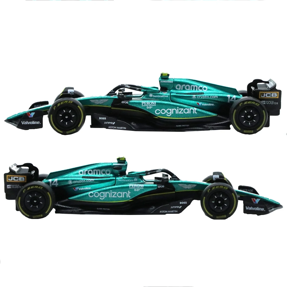 1/43 Bburago 2023 Aston Martin Aramco Team Diecast Race Car with Rubber Tires