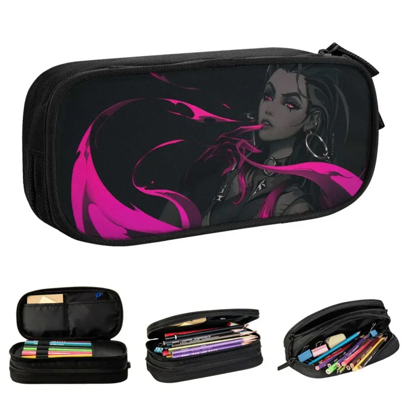 

Reyna Valorant Shooting Game Case Computer Accessories Pen Bag Student Large Storage School Supplies Gifts Pencil Box