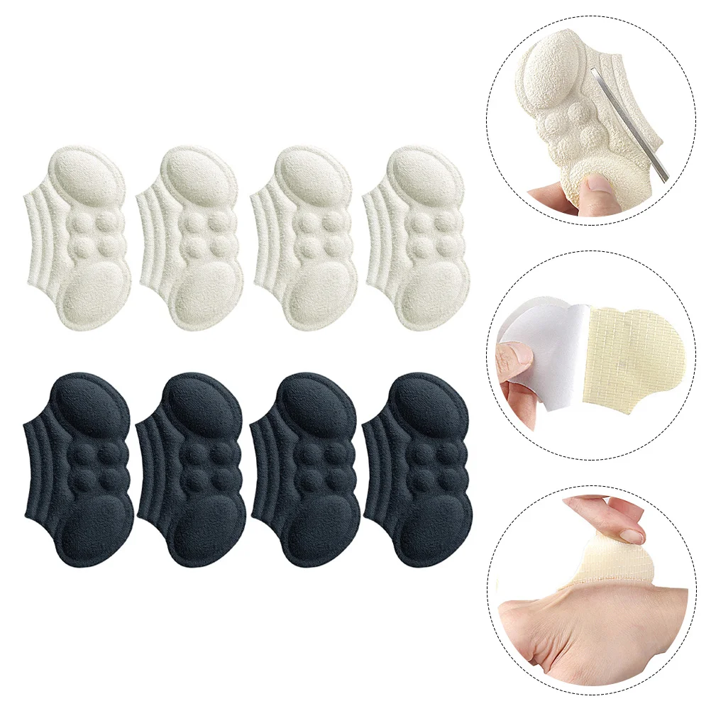 4 Pairs Heel Half Size Pad Grips Sports Shoes Protective Cushions Microfiber Patches