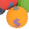 4pcs Dog Chewing Toy Latex Dog Ball Toy Squeaky Interactive Soft Puppy Chewing Fetching Toy with Fun Pattern 6