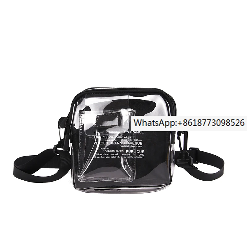 

Crossbody bag for men PVC jelly transparent bag for men INS trend Korean version student one shoulder mini satchel