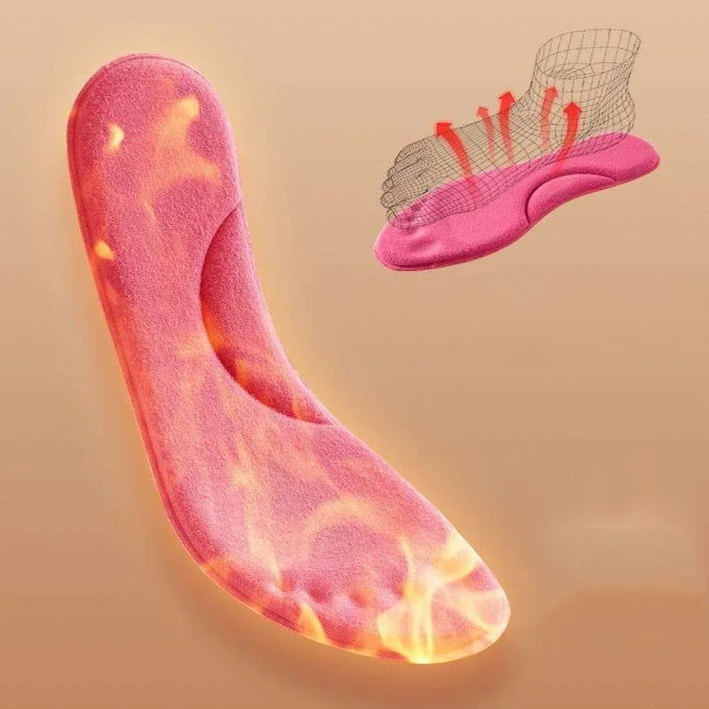 2pcs Warm Insoles Sweat-absorbent Breathable Plush Thickening Plush Super Soft Cotton Pad Rfor Men and Women Sports Insoles
