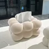 Creative Flocked Cloud Ceramic Tissue Box Desk Decoration White Cloud Shape Porcelain Tissue Box Bedside Table Paper Towel Case 1