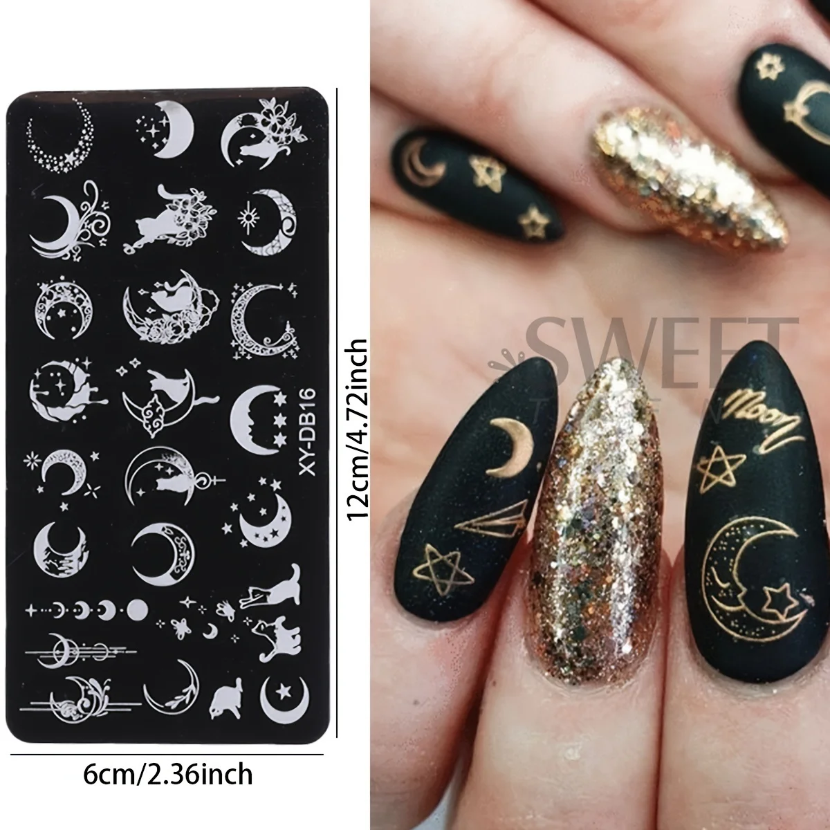 Lace Flower Nail Art Stamping Plate Vibrant Floral Love Moon Star Image Stainless Steel Stencil Template Y2K Trend Manicure Tool 6
