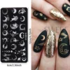 Lace Flower Nail Art Stamping Plate Vibrant Floral Love Moon Star Image Stainless Steel Stencil Template Y2K Trend Manicure Tool 6