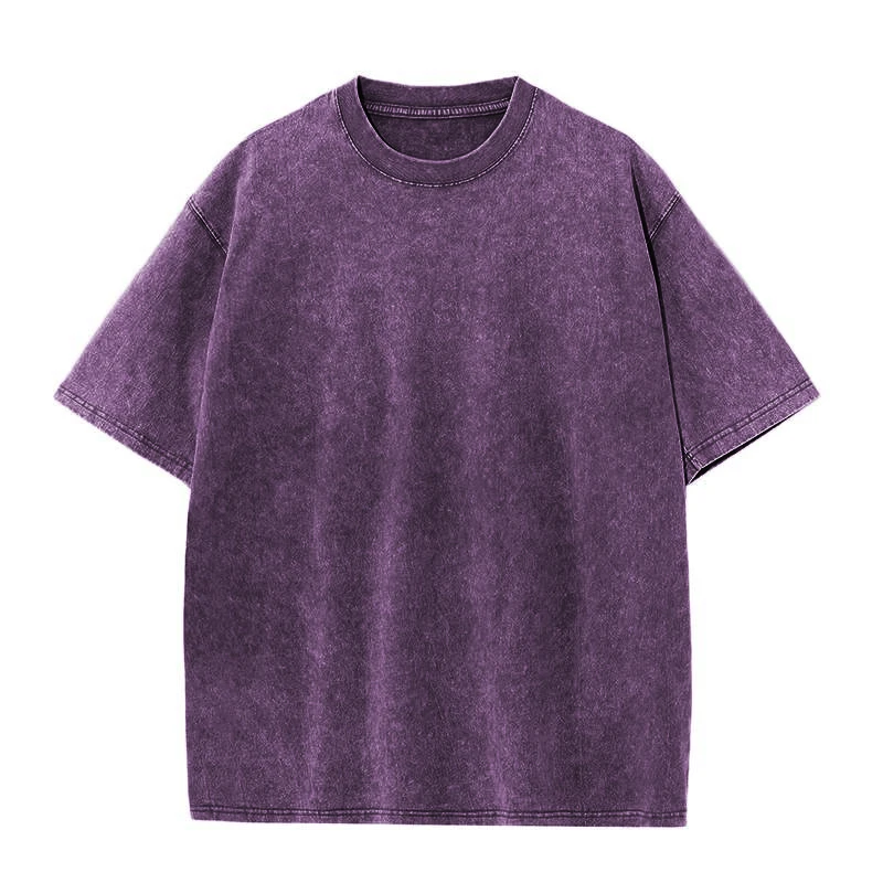

Neutral Oversized Design Washed T-shirt Men Vintage Loose Short Sleeve O Neck Cotton T Shirt Streetwear Hip Hop Pure Color Tops