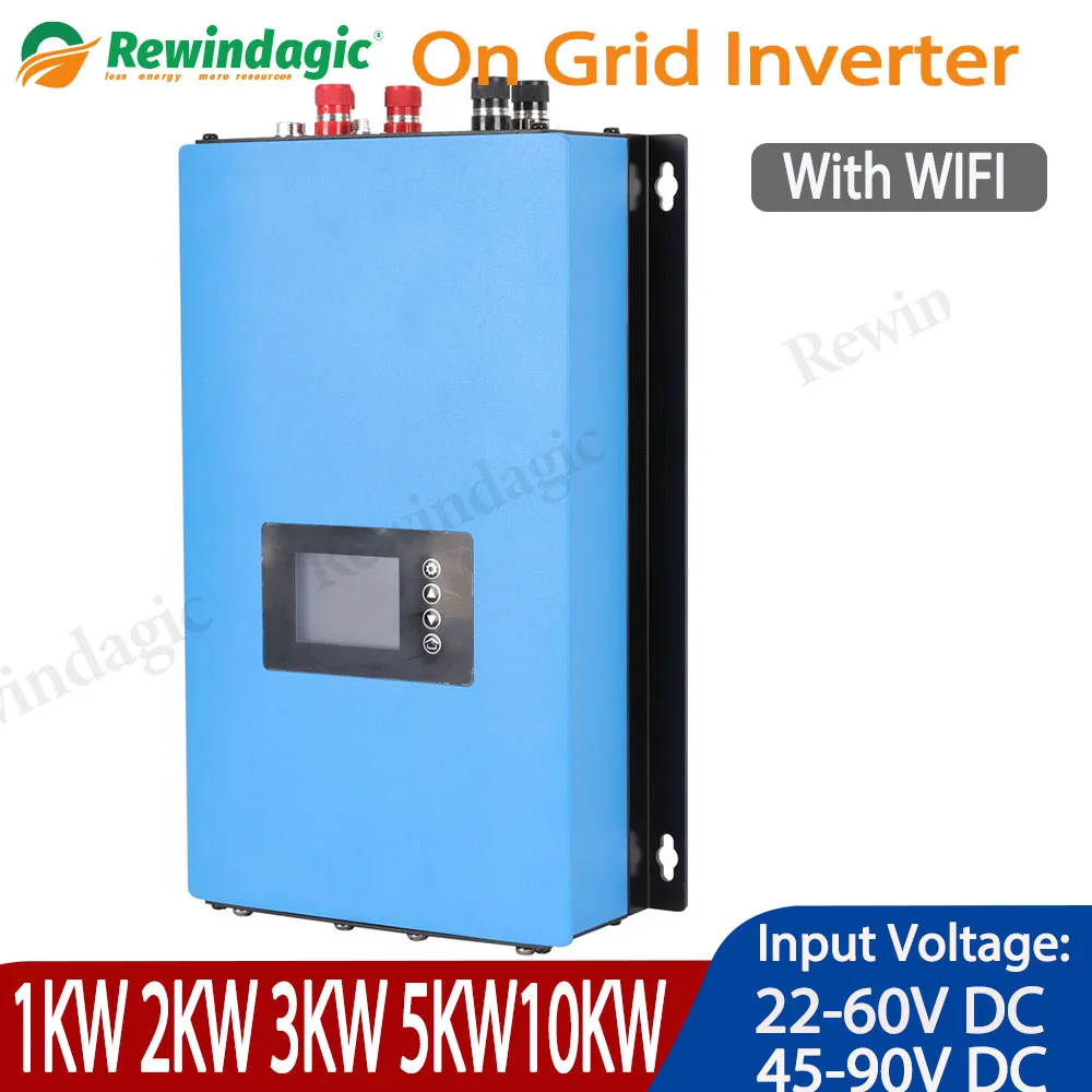 Lcd Wifi 1Kw-10Kw Energia Eolica Grid Tie Inverter Mppt Resistenza Di Carico Con Scarico Per Turbine Eoliche Con Uscita Ca Trifase Da 45-90V A Ac230V