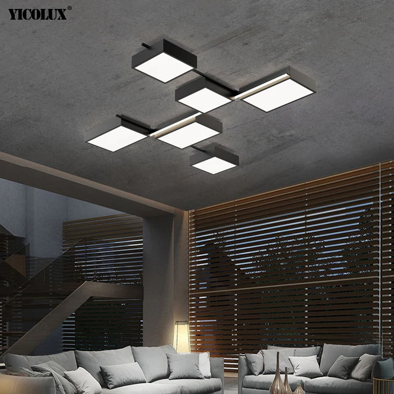 

Simple Special Black White New Modern LED Chandelier Lights Living Dining Study Room Bedroom Hall Kitchen Lamps Indoor Lighting