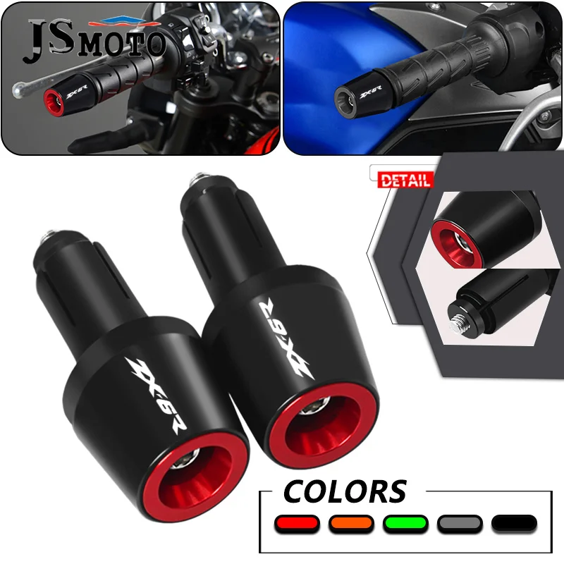 

Motorcycle accessories For ZX-6R ZX6R Universal Handle Bar Ends Handlebar Grips Cap Anti Vibration Slider Plug Cover zx6r