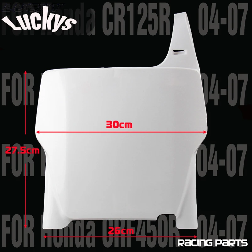 

White Plastic Fairing Front Number Plates Name Plate white FOR Honda CR125R CR250R CRF250R CRF450R 04-07