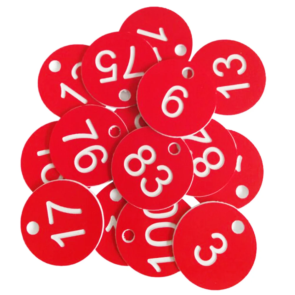 100 Pcs Number Plate Numbered 1-100 Tags Multipurpose Round Plastic Sauna Storage Locker