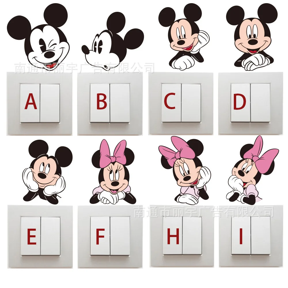 Disney Mickey Minnie Mouse Light Switch Cover Room Decor on off Switch  Sticker Switch Cartoon Outlet Wall Sticker Auto Sticker| | - AliExpress