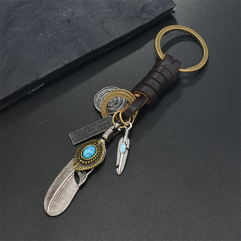Fashion Feather Pendant Key Rings Men Women Key Chains - AliExpress 36