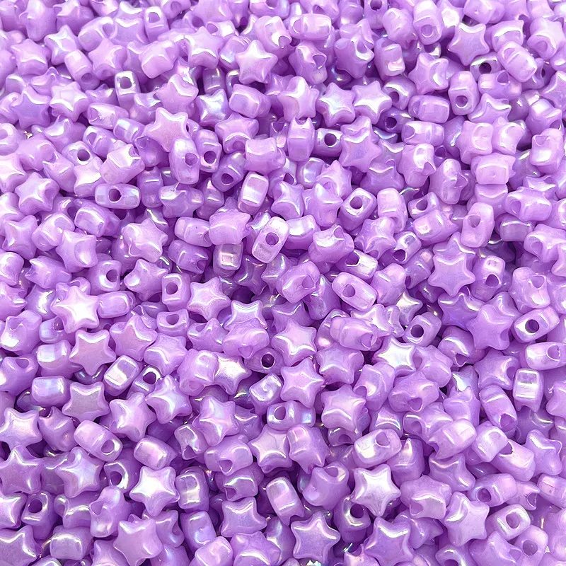 Acrylic Beads 50pcs 10mm AB Colourful Five-pointed Star for Jewelry Making DIY