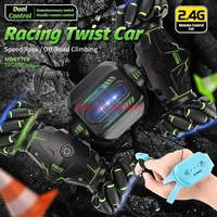 4WD Drive Watch Dual Control Stunt Drift RC Car 2.4G Gesture Sensing One Key Deform Racing Off Road Twist Remote Control Car Toy 1
