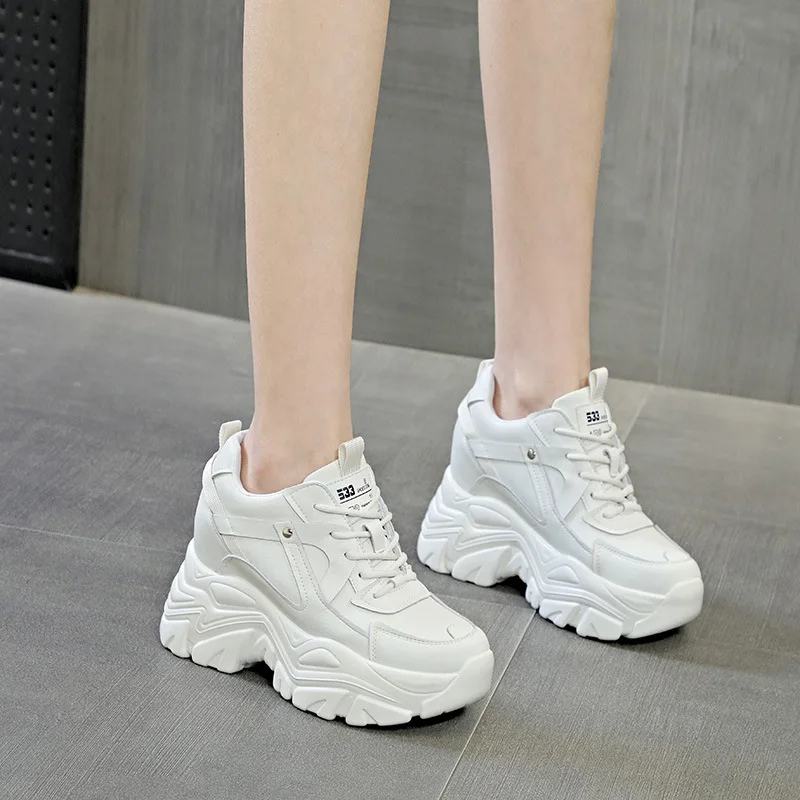 Fujin 9cm Genuine Leather Casual Comfy Breathable Spring