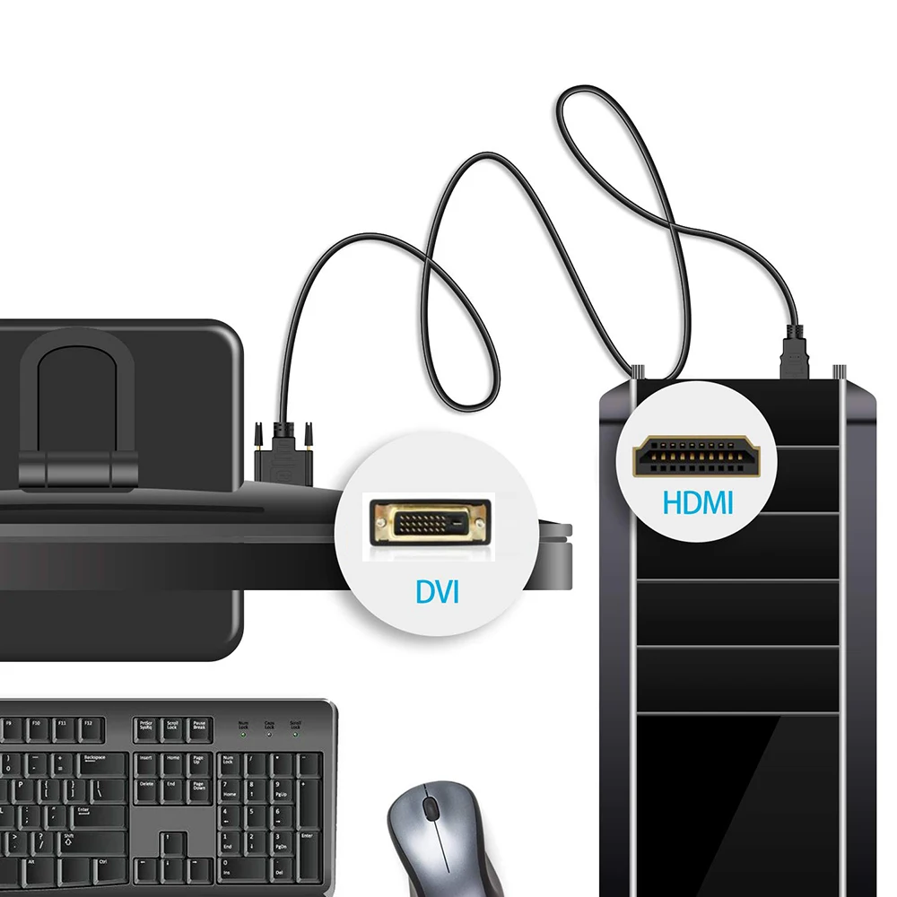 4K Bi-Directional HDMI to DVI Converter Cable