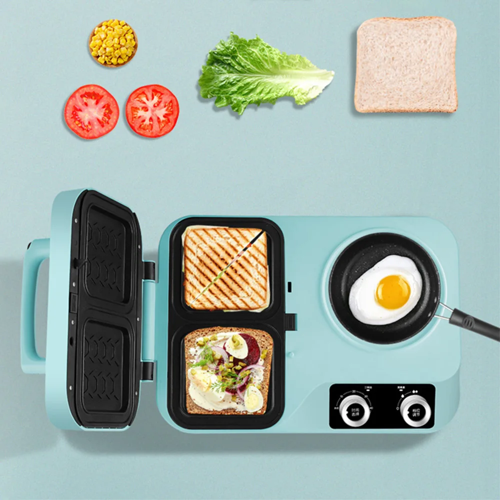 New Waffle Sandwich Toaster Multifunctional Four-in-one Breakfast Machine Household Small Electric Bakeware Barbecue Machine