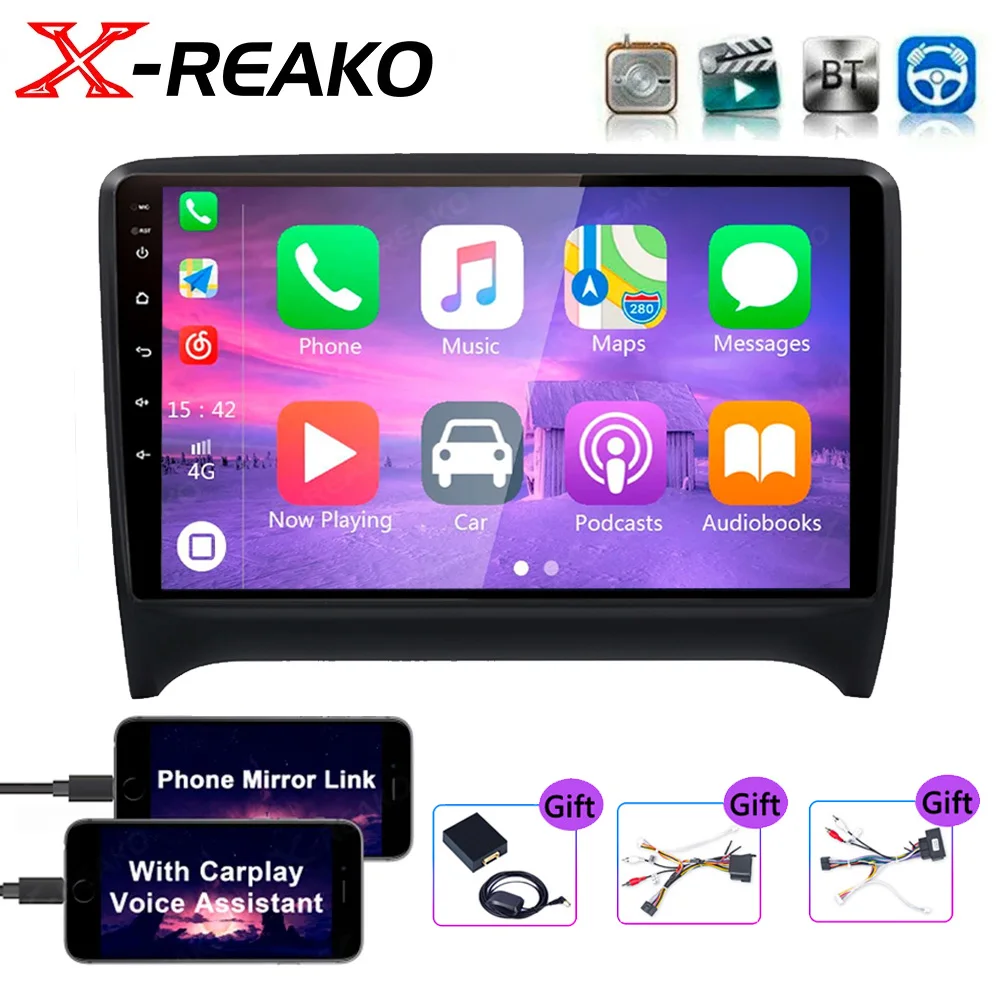 

X-REAKO для Audi TT MK2 8J 2006-2014 2 din автомобильное радио Авторадио Android Авто Carplay Navi Мультимедиа DVD плеер навигация GPS