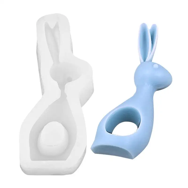 

Silicone Bunny Molds Easter Silicone Mold For Candle Making Silicone Flat Base Design Rabbit Mold Wax Epoxy Resin Casting Mold
