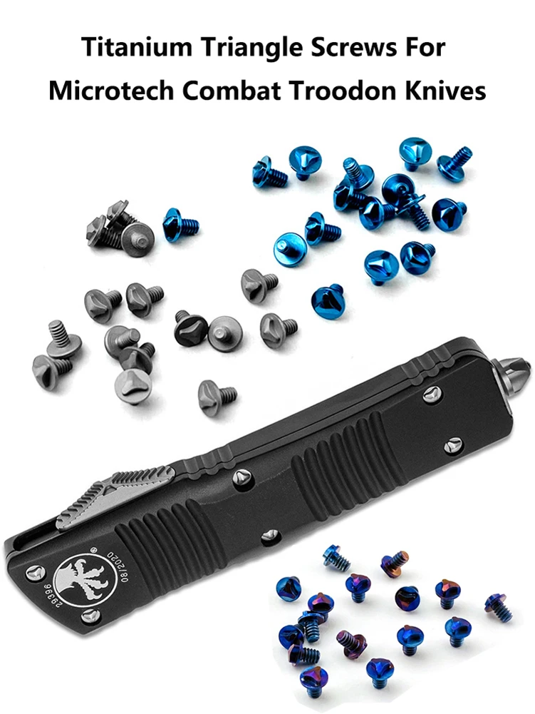 4pcsSet3ColorsOTFDisassembledTitaniumKnifeTriangleScrewsFor