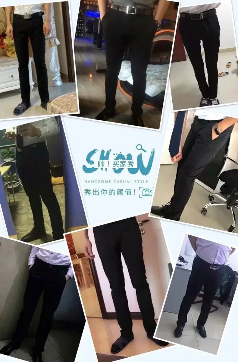 Description Picture 4 of item2024 Brand New Men's Fashion Solid Slim Business Casual Trousers Elastic Breathable Formal Suit Pants for Men Large Size 28-42