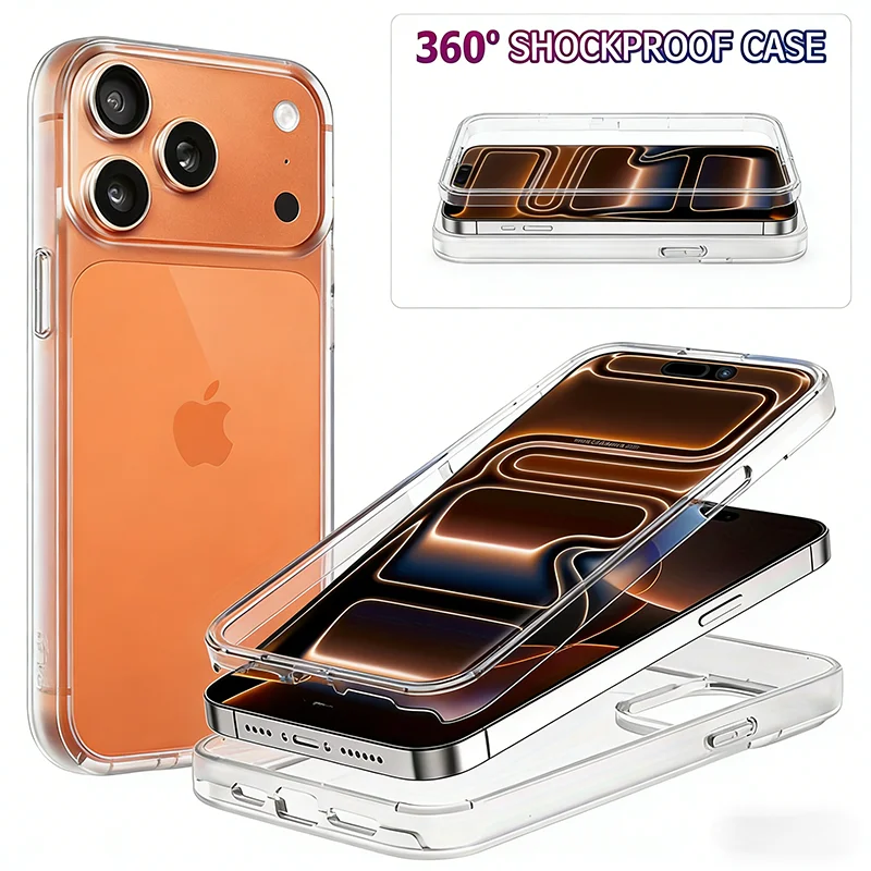 Ultra-Clear 360° Shockproof Phone Case - Transparent Full Body Protection Cover