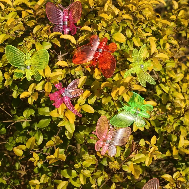 100/10pcs Butterfly Dragonfly Orchid Clamp Garden Plant Clips Plant Vine Climbing Fixed Support Plastic Clip Bonsai Garden Decor