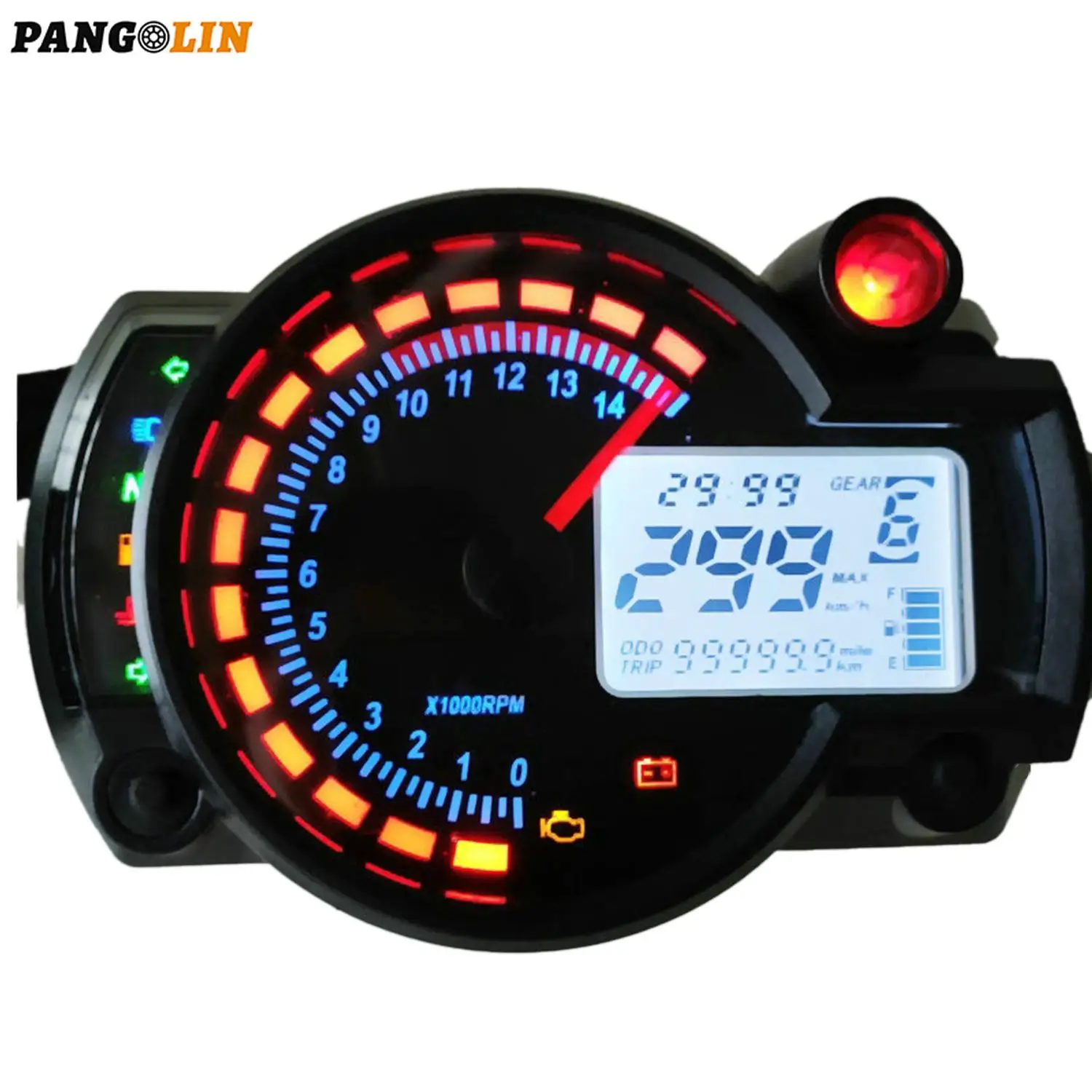 Universal 12V LCD Digital Motorcycle Odometer Speedometer Meter