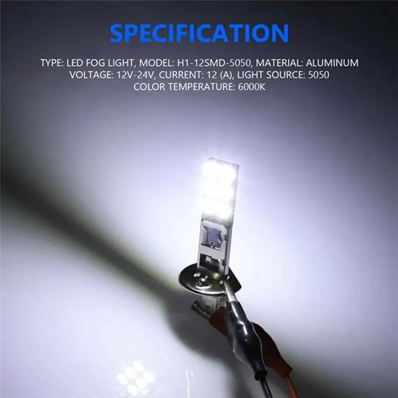 인기 급상승 12개입 H1 6000K 슈퍼 화이트 80W LED 헤드라이트 전구 키트 안개등 주행등