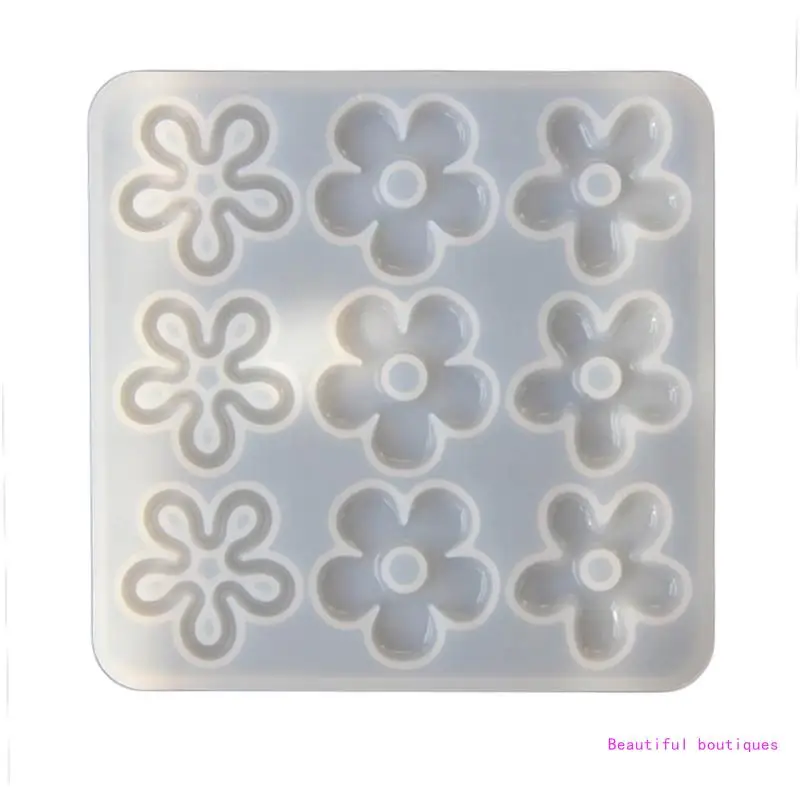Flexible Flower Pendant Silicone Mold Epoxy Resin Mould Jewelry Casting Tools for DIY Jewelry Crafts Ear Drop Charm DropShip
