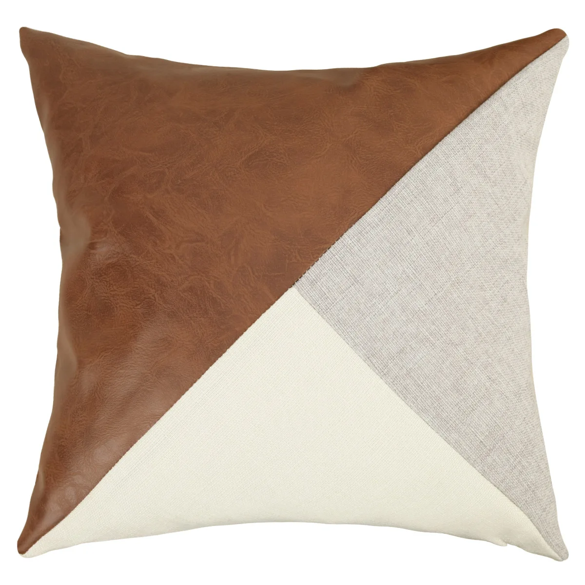 Sofa Cushion Cover Car Pillowcase European and American Style Leather Stitching Embrace Pillowcase Room Decoration 45x45cm
