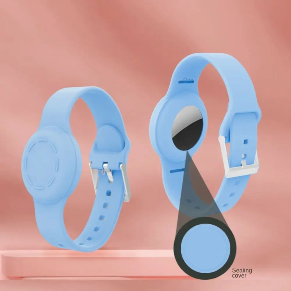 

Ремешок для детских часов с трекером, регулируемый водонепроницаемый силиконовый защитный браслет против потери и царапин для AirTag